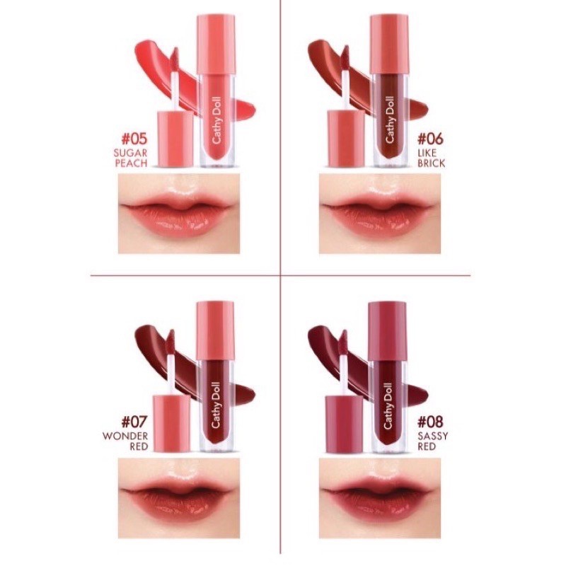 Cathy Doll Glow Gel Tint 2.4g  เคทีดอลล์ โกลว์ เจล ทินท์ ลิปทินท์เนื้อฉ่ำขนาด2.4g - รูปที่ 3