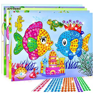 AE♥4Pcs DIY Crystal Diamond Stickers Painting Mosaic Puzzle Educational Kids Toy