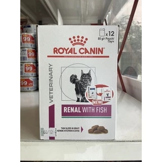 Royal canin Renal with fish cat pouch 85g อาหารเปียกแบบซองสำหรับแมวโรคไต