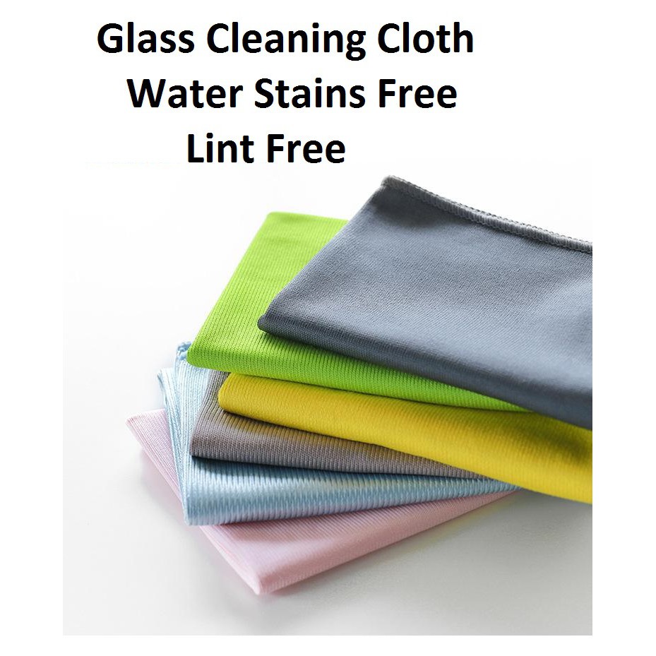 TBS Magic ผ้าแก้ว Lint-free ผ้าทําความสะอาดกระจก Lint-free คราบน้ําฟรี Micro Fiber 30 ซม.x 30 ซม.