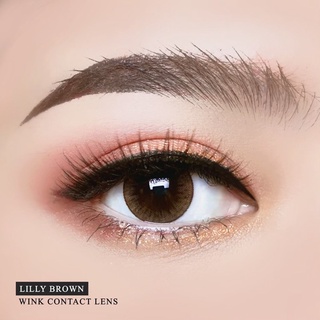 Wink : Lilly Brown สีน้ำตาล คอนแทคเลนส์ บิ๊กอาย มินิ สายตาสั้น น้ำตาล Bigeyes Contact lens ค่าสายตา ค่าสายตา โทนธรรมชาติ