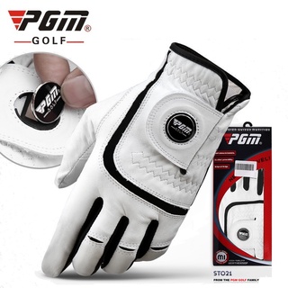 PGM Golf Gloves Double sheepskin design Men Leather Glove Non-slip breathable Glove With Ball Marker EZAB