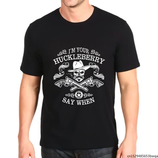 IM Your Huckleberry Say When เสื้อยืดลําลองสําหรับผู้ชายแขนสั้นพิมพ์ลายกราฟฟิค Kawaii