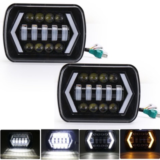 ไฟหน้ารถยนต์ Led ทรงสี่เหลี่ยมผืนผ้า 55W 7 นิ้ว สําหรับ JEEP Wrangler 12V