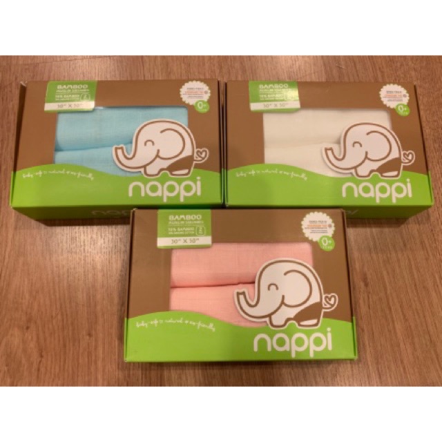 NAPPI ผ้าอ้อมสาลูใยไผ่  30”แพค 2ผืน