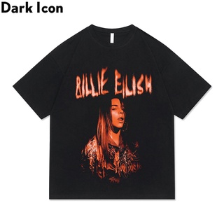 Tshirtคอลูกเรือcrew neck♦○Dark Icon Billie Eilish T-shirts Men Wome Summer New Round Neck Mens Tshirts Cotton Tee Shirt