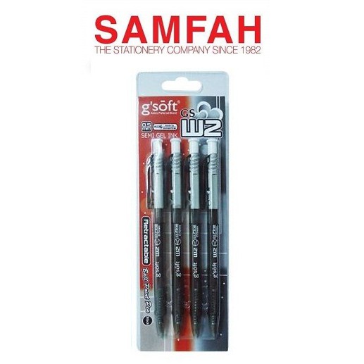 G-SOFT BC-W2 BALL PEN 0.5 MM/ 0.7 MM - 4 ชิ้น/ PKT
