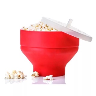 ใหม่ Popcorn ไมโครเวฟซิลิโคนสีแดงคุณภาพสูงครัวง่ายเครื่องมือ DIY Popcorn Bucket ชาม Maker พร้อมฝาปิด