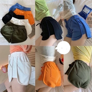 SHOP_MKL🌿กางเกงขาสั้นผู้หญิง สไตล์เกาหลี ทรงหลวมเอวสูง มีกระเป๋าหน้า-กระเป๋าหลัง#2601