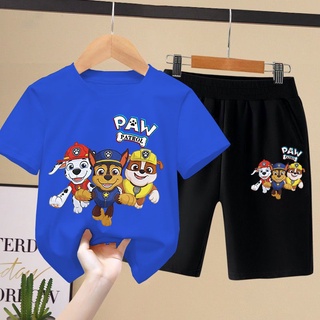 【Suits】ชุดเสื้อผ้า ลาย PAW Patrol แฟชั่นฤดูร้อน สําหรับเด็กผู้ชาย และเด็กผู้หญิง