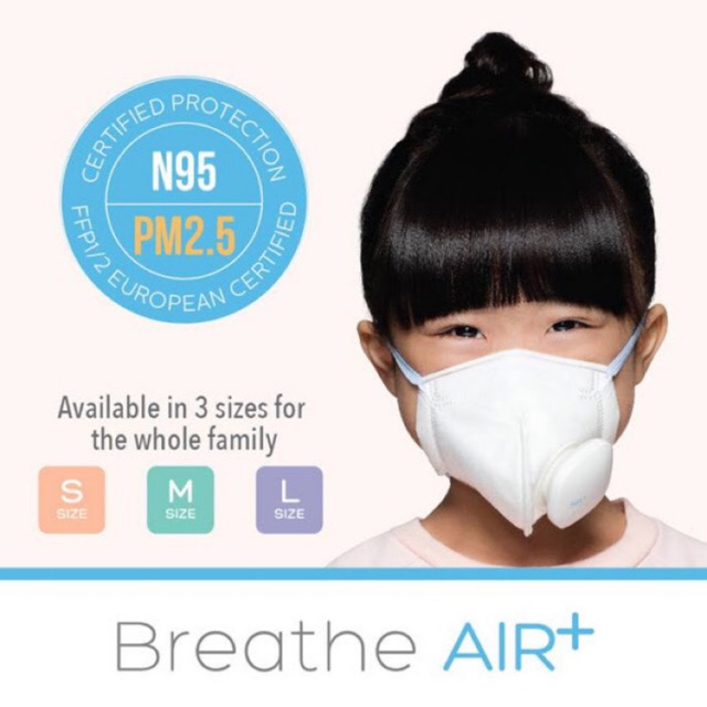 (PRE ORDER สำหรับเด็กเล็ก size S) หน้ากากป้องกัน PM2.5 N95 Air Plus Smart Mask จากสิงคโปร์