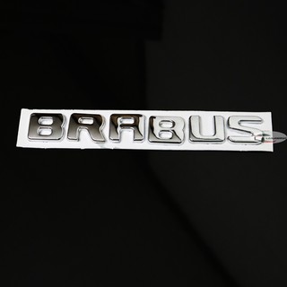 โลโก้รถ 3D Brabus สติ๊กเกอร์ ตัวนูน ขนาด 2.7 x 20 cm. สีโครเมี่ยม สำหรับ ตกแต่ง Mercedes Benz