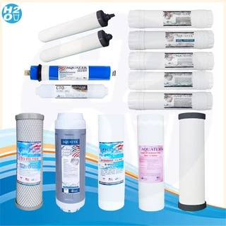 AQUATEK รวมไส้กรองน้ำสำหรับเครื่องกรองน้ำ กลุ่มไส้กรองเกรดA ไส้กรองหยาบ PP Resin CTO RO Membrane