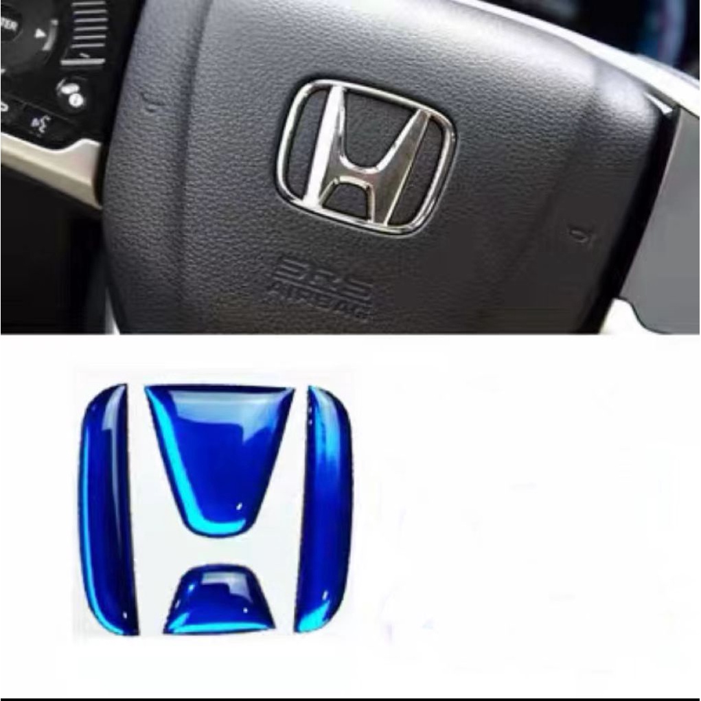 KL สําหรับ Honda Jazz civic GM6 GM2 GN2 fe FC hatchback Crystal สติ๊กเกอร์โลโก้พวงมาลัย