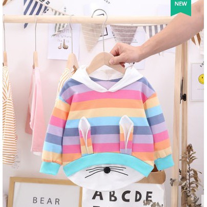 เสื้อแขนยาวสีรุ้งสดใส ใหม่ล่าสุด ผ้าดีมาก ใส่แล้วน่ารักเวอร์จ้า เสื้อกันหนาวเด็ก แฟชั่น ชุดเด็ก เสื้อคลุมแขนยาว