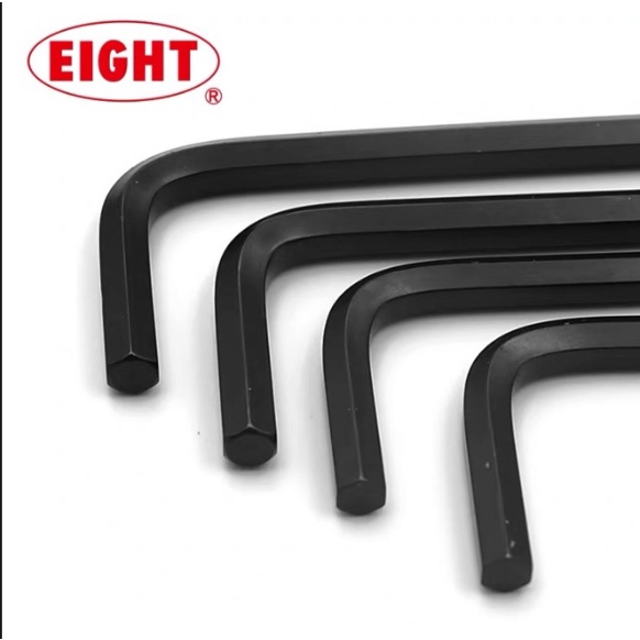 Eight ประแจหกเหลี่ยม สั้น สีดำ (ตัวเดี่ยว) / กุญแจหกเหลี่ยม ประแจแอล มิล 6 - 14 มม.