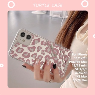 [พร้อมส่ง] เคสโทรศัพท์มือถือกระจก พิมพ์ลายเสือดาว สีชมพู สําหรับ Apple iPhone 14 13 12 11 PROMAX XS XR XSMAX SE2020 6