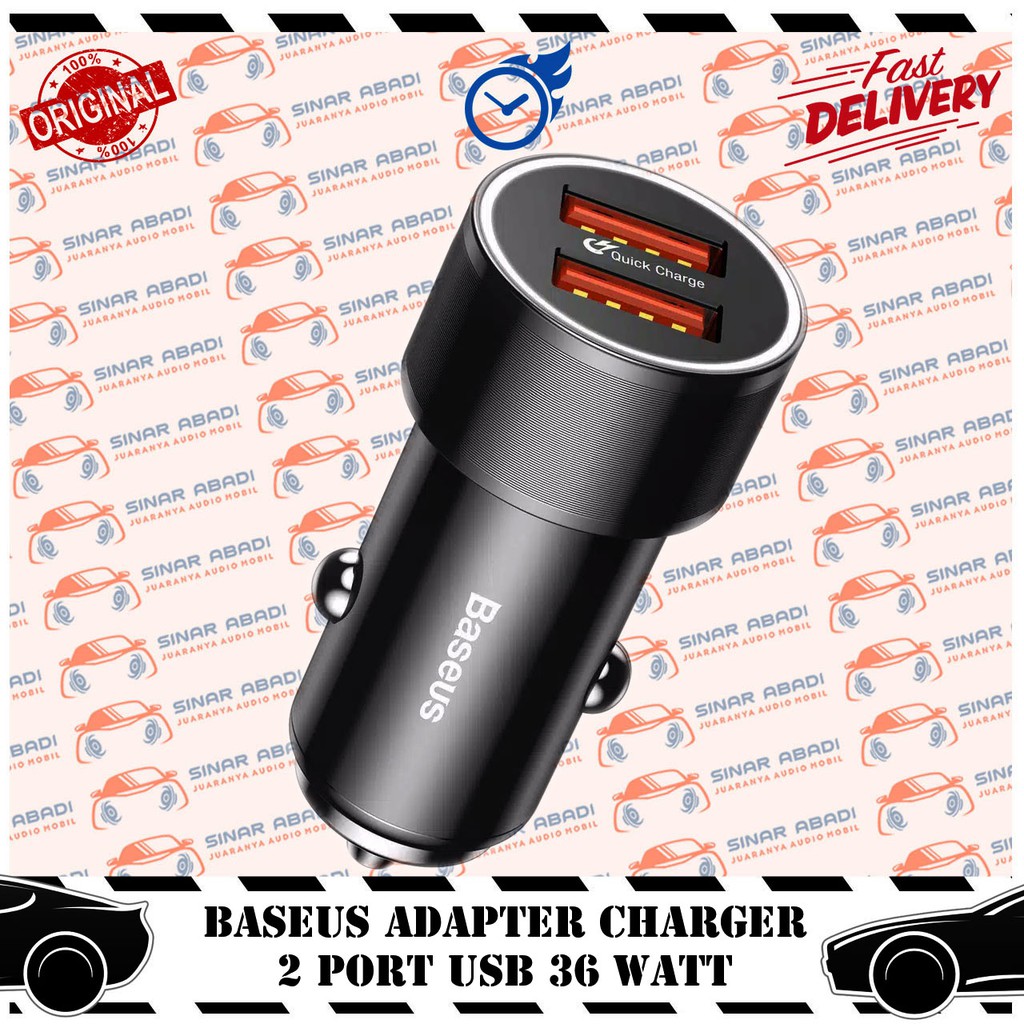 BASEUS CHARGER ADAPTER 2 USB PORT 36 WATT