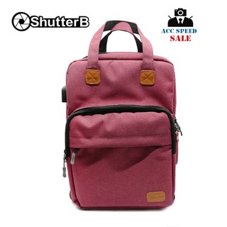 SHUTTER B F026B Backpack with USB Charging Port Notebook 14 นิ้ว **พร้อมส่ง**