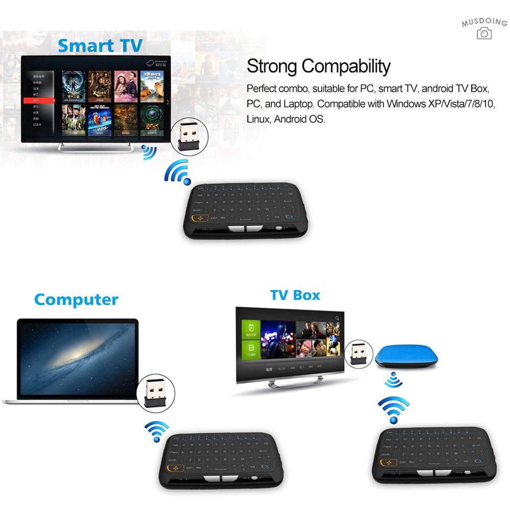 ( Musd ) คีย์บอร์ดไร้สาย H 18 2 . 4 Ghz สําหรับ Smart Tv Box Pc Laptop ...