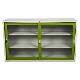 File cabinet CABINET STEEL KSG-150-GG Office furniture Home &amp; Furniture ตู้เอกสาร ตู้เหล็กบานเลื่อนกระจก KSG-150-GG สีเข