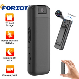 Foriot กล้องวิดีโอตํารวจ ขนาดเล็ก 1080P HD DVR 180° เลนส์หมุนได้