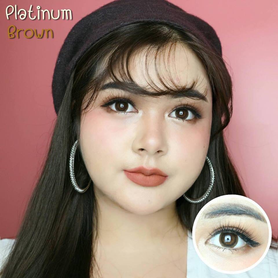 คอนแทคเลนส์🌈Platinum🌈 Brown / Black (Kitty Kawaii) ขนาดบิ๊กอาย💖 รูปที่ 3