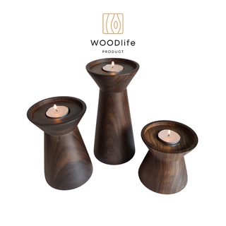 WOODlife Set. เชิงเทียน ตกแต่งบ้าน ผลิตภัณฑ์ไม้ธรรมชาติเนื้อแข็ง