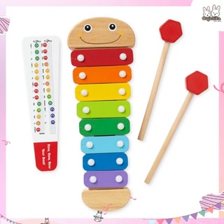 ชุดเล่น Xylophone ลายตัวหนอน พร้อมที่เก็บฆ้อนในชุดแบรนด์ Melissa &amp; Doug รุ่น Wooden Caterpillar Xylophone