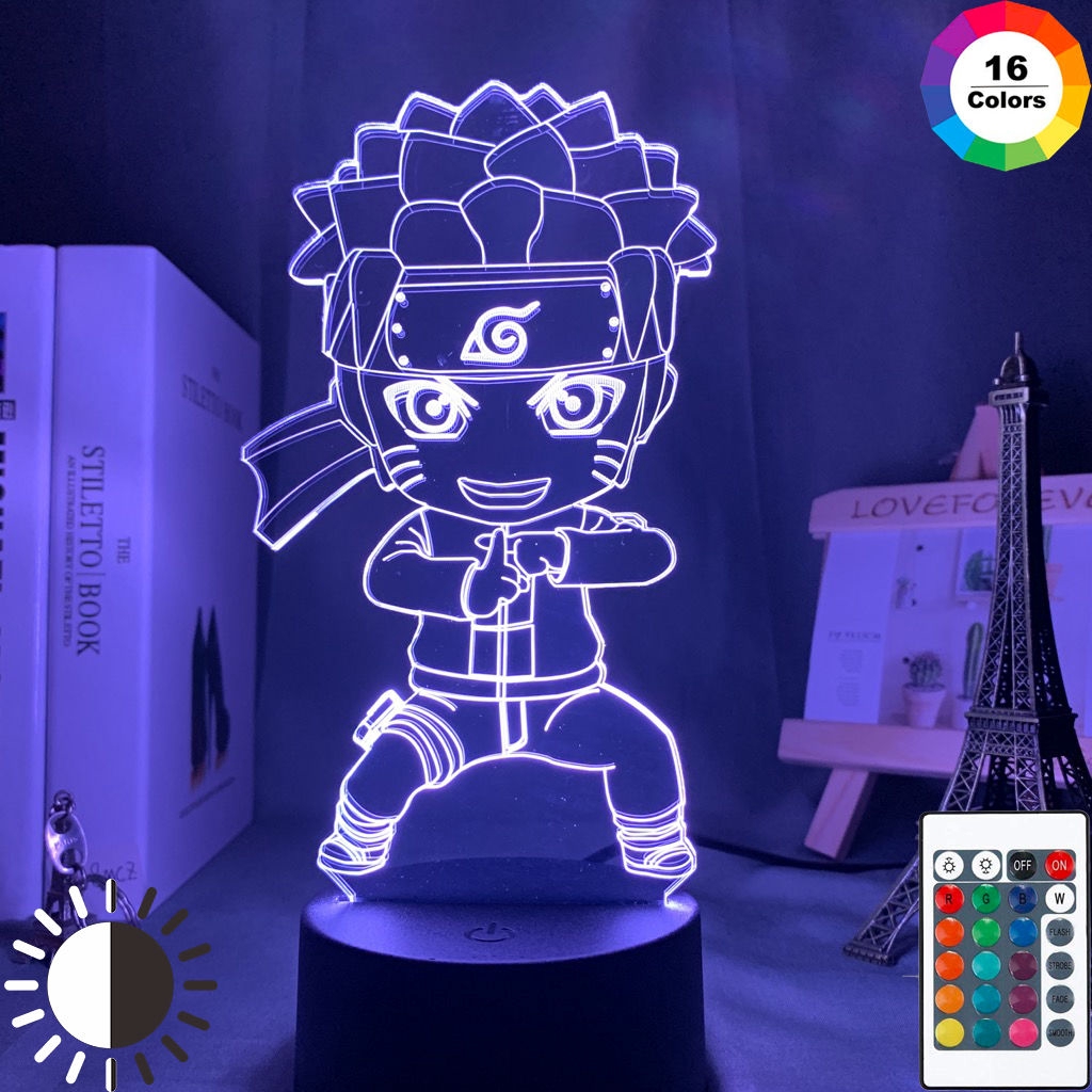 โคมไฟ Chibi Naruto Uzumaki 3D Usb ระบบสัมผัสสําหรับตกแต่งห้อง ...
