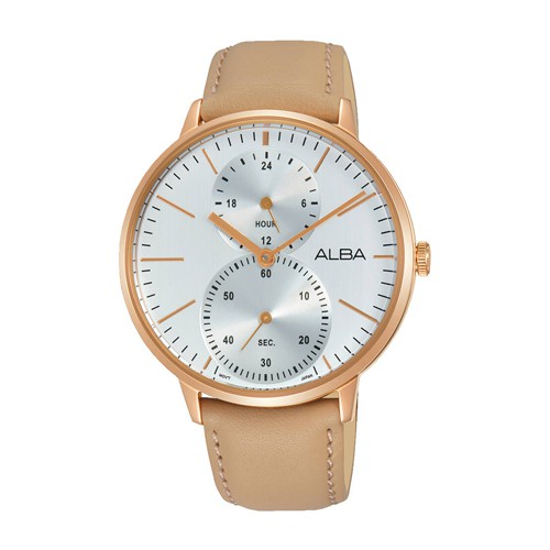 ALBA นาฬิกาข้อมือผู้หญิง สายหนัง สีน้ำตาล รุ่น A3A010X,A3A010X1