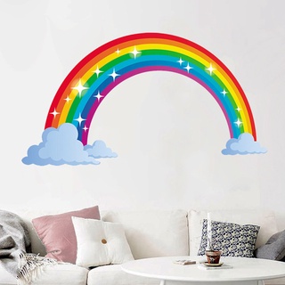 Home Decorative Bedroom Cute Cartoon DIY Art Kids Room Nursery Kindergarten PVC Waterproof Colorful Rainbow