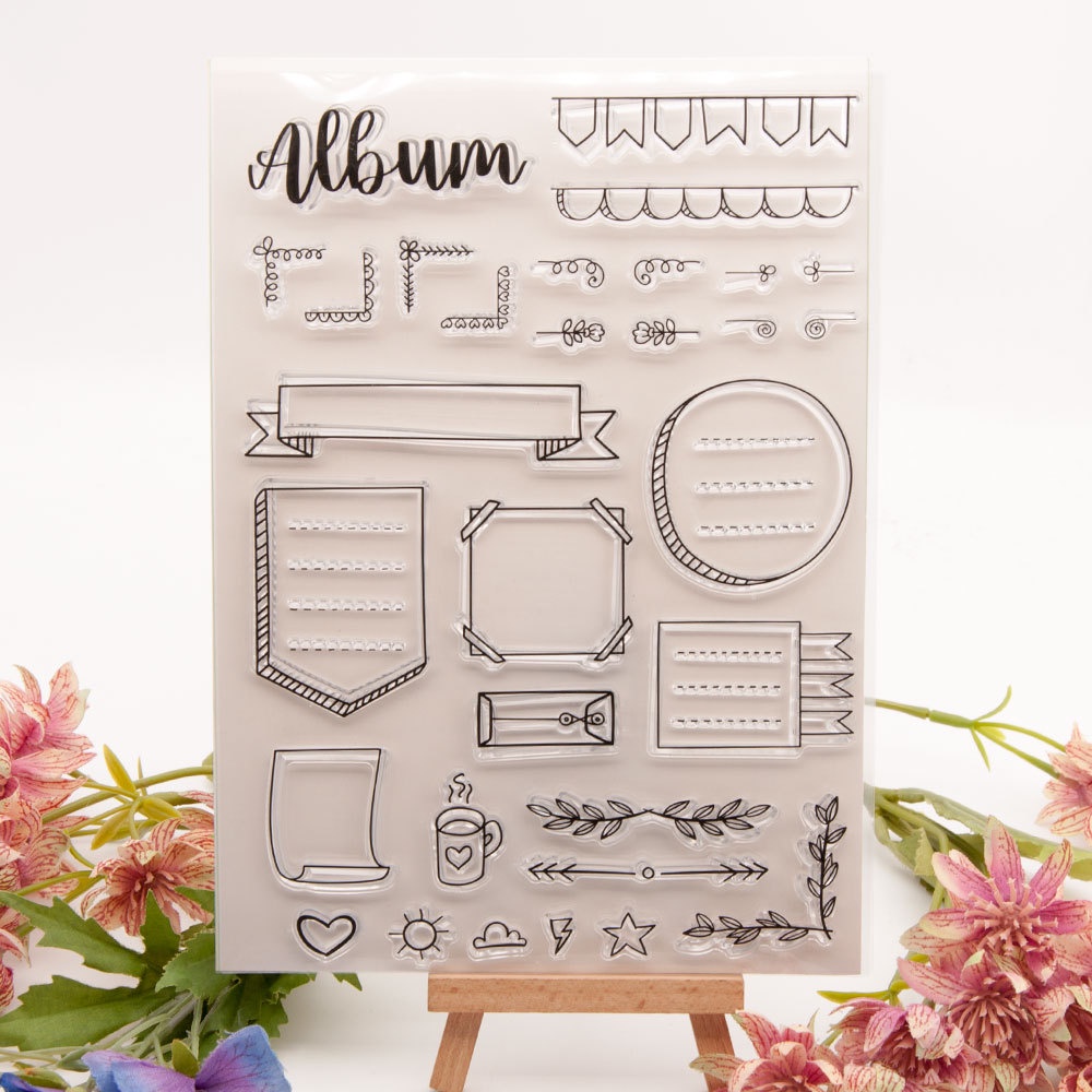 ป้ายซิลิโคนใสแสตมป์ยาง Cling ไดอารี่ Scrapbooking DIY