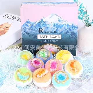  9 แพ็ค บาธบอมบ์ ลูกเกลือทะเล ชุดBath Bombs บาธบอมตีฟอง บาธบอมบ์ สบู่แช่ตัว สบู่ทำสปา สบู่ขัดผิว ขายเป็นลูก