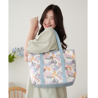 [ลดทันที 90.- ใช้โค้ด SEPALBA] PERF Zip tote bag กระเป๋าสะพายมีซิป (ลาย Connect the dots)