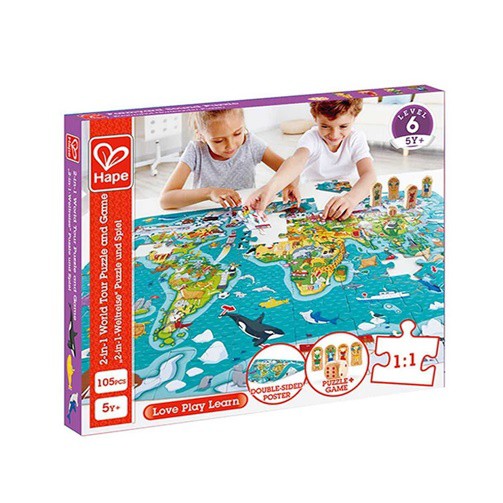 Hape 2in1 World Tour Puzzle and Game จิ๊กซอว์ ธีมเที่ยวรอบโลก