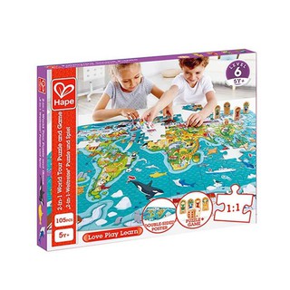 Hape -  2-in-1 World Tour Puzzle and Game จิ๊กซอว์ ธีมเที่ยวรอบโลก