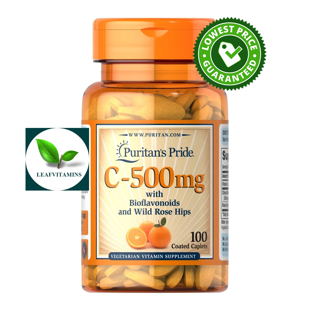 Puritan's Pride Vitamin C-500 mg  / 100 Caplets (วิตามินซี)