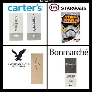 #Co-tags11 ป้ายห้อย carters , STARWARS ,AMERICAN EAGLE , Bonmarche ป้าย ป้ายเสื้อ ป้ายอื่นๆ