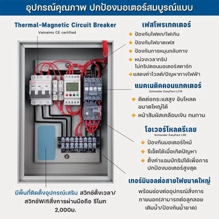 TTS 123D ตู้คอนโทรลมอเตอร์ 380VAC 3เฟส OEM-Schneider Eco0.5-20HP (มีเฟสโพรเทคเตอร์)