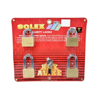 SOLEX กุญแจคล้อง 40มม. (4ชิ้น/ชุด) KEY ALIKE 4:1 EXTRA 40 MM(2),L40(2)