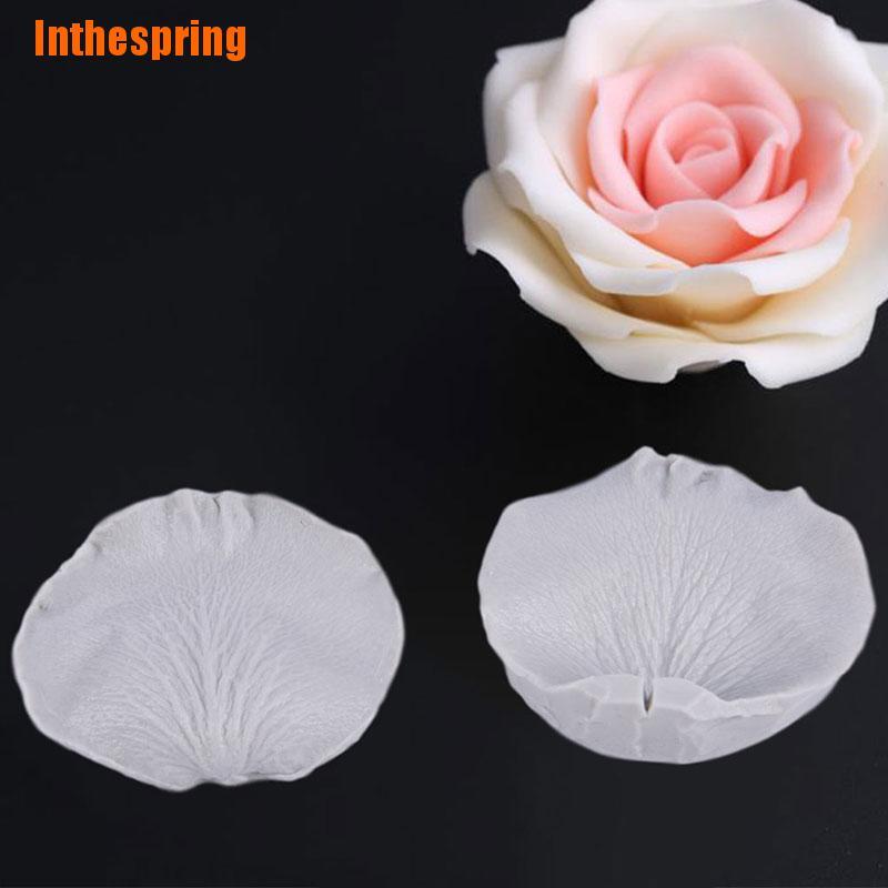 Inthespring แม่พิมพ์ซิลิโคน รูปกลีบกุหลาบ สําหรับตกแต่ง