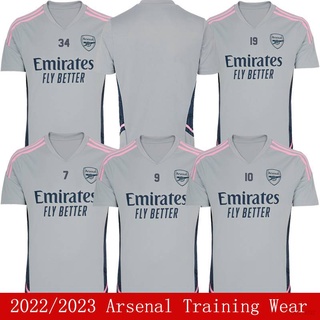 เสื้อกีฬาแขนสั้น ลายทีมชาติฟุตบอล Arsenal FTB 2022-2023 สีเทา พลัสไซซ์