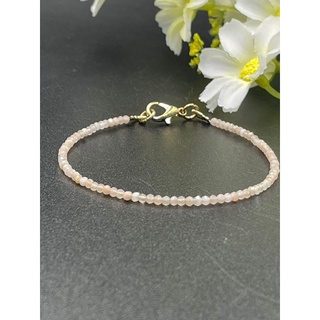 peach moonstone  -2mm tiny beads for woman พีชมูนสโตน -2mm ลูกปัดขนาดเล็กสำหรับผู้หญิง