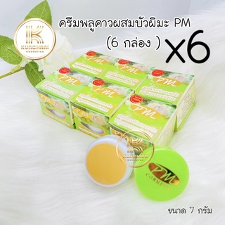 ครีมพลูคาวผสมบัวหิมะ ( เซต 6 กล่อง ) ของแท้ PM Cosmetic พีเอ็ม คอสเมติก  ขนาด 7 กรัม