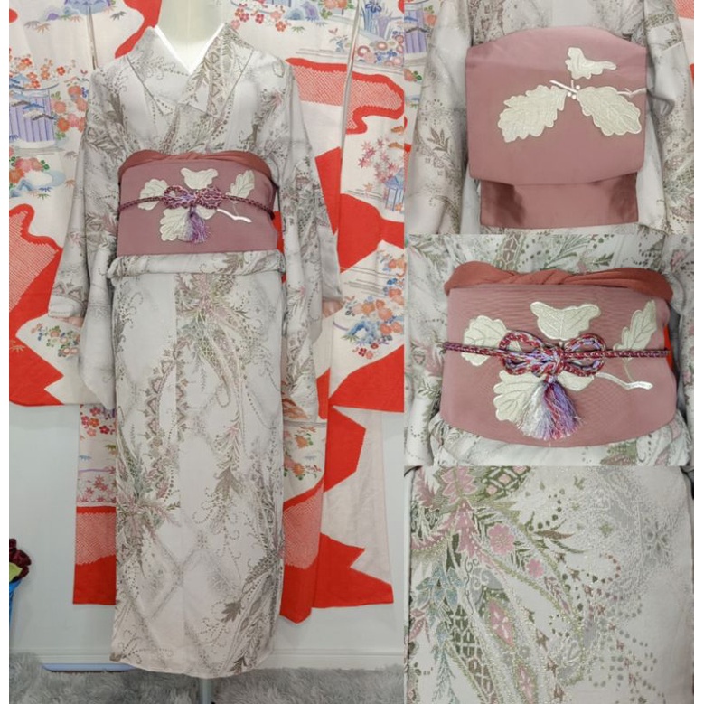 พร้องส่ง Set kimono ชุดกิโมโนมือสองจากญี่ปุ่น