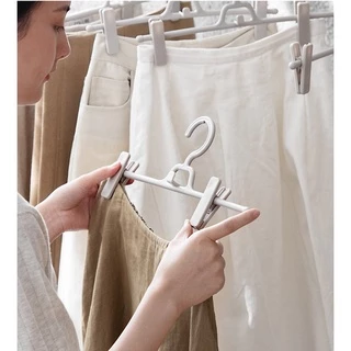 Omocha | (1 set 5 ชิ้น) Trouser clip hanger ไม้แขวนเสื้อ กางเกง ไม้หนีบกางเกง