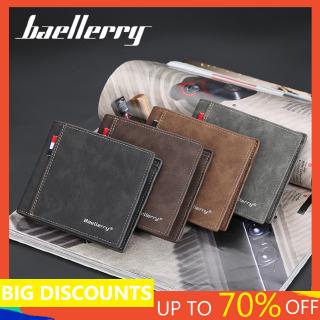 Baellerry ใหม่ของผู้ชายกระเป๋าสตางค์สั้นหลายบัตรแฟชั่นกระเป๋าสตางค์เยาวชนกระเป๋าบางเปิดกระเป๋าเงินเหรียญ