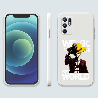 เคสโทรศัพท์มือถือ ซิลิโคน กันกระแทก ลายวันพีช ลูฟี่ สําหรับ OPPO Reno 6 6Z 7 7Z Pro Plus 5G Phone Casing  Silicon Fashion Camera Lens Protector Full Cover simple Liquid silicone Cases