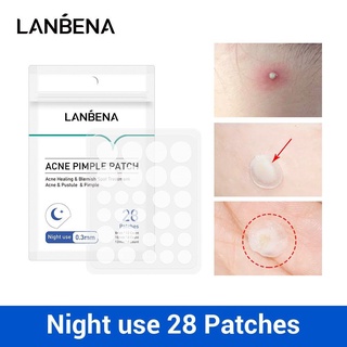 Lanbena แผ่นมาส์กหน้ารักษาสิวกลางคืน 28 แผ่น